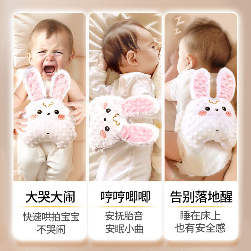 Baby soothing handheld patting bunny – automatic hush toy for colic relief & sleep security