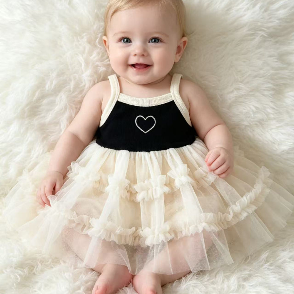 Summer lightweight baby clothes - girls' romper with straps - princess style mesh summer lightweight baby clothes - girls' romper with straps