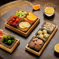 Bamboo tray fruit plate snack plate 2 grids 3 grids 4 grids 6 grids tray bamboo wood plate restaurant barbecue plate bread plate