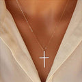 European and american cross-border new cross necklace for women, popular trendy simple ins pendant clavicle chain neck chain