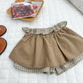 girl skirt girl fashionable skirt k-style western style layered skirt plaid cake pleated short skirt