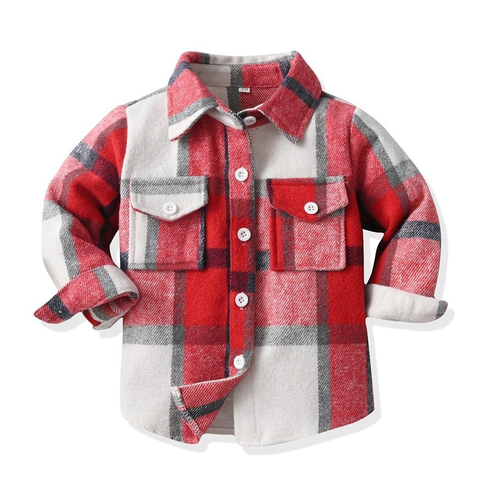 Export children's clothing boys multi-color patchwork plaid shirt long sleeves preppy style autumnew arrivalspring & fallkidstops