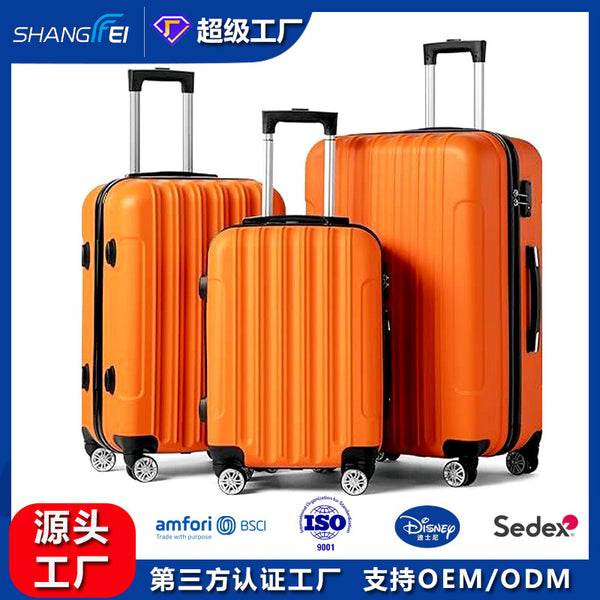 Cross-border three-piece trolley case 20 inch anti-theft password lock suitcase leisure zipper travel bag directly from the manufacturer