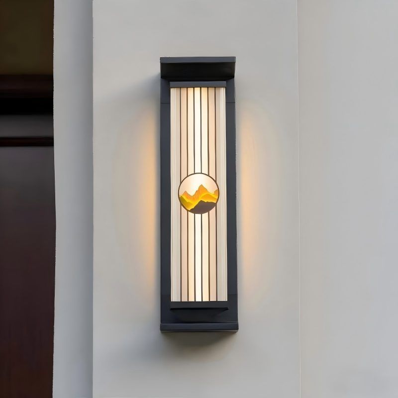 Outdoor solar wall lights for villa entryways, pillar lights, solar powered lighting, gatehouse lights, new chinese style wall sconces, courtyard lights