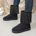 new arrivalplus size round toe tassel mid-calf snow boots women's thick sole sleeve heattechfleece-linedthickened cotton shoes wholesale