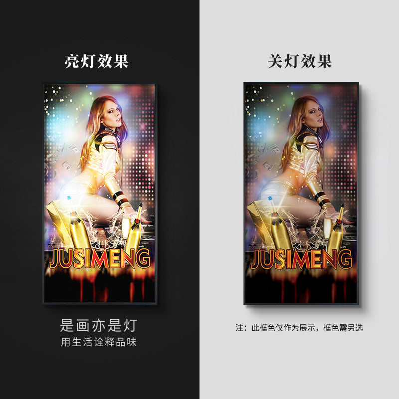 Bar decoration painting ktv dance hall clear bar box background wall ambient light painting hotel sexy beautiful woman hanging painting