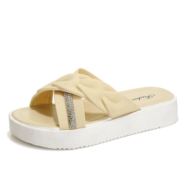 Women's summer slippers - 2025 new thick-soled, versatile korean style crossover sandals - popular trending slides - wholesale