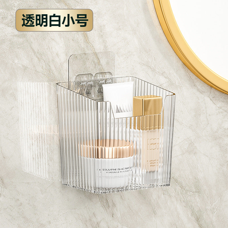 Bathroom toothbrush toothpaste comb storage rack - no drilling required - sink countertop washbasin toilet waste towel storage box