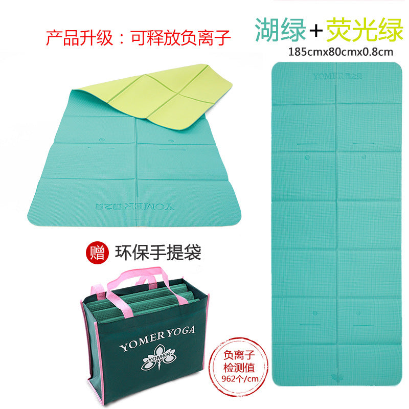 Foldable yoga mat pvc fitness nap mat anti-slip thickened portable cross-border