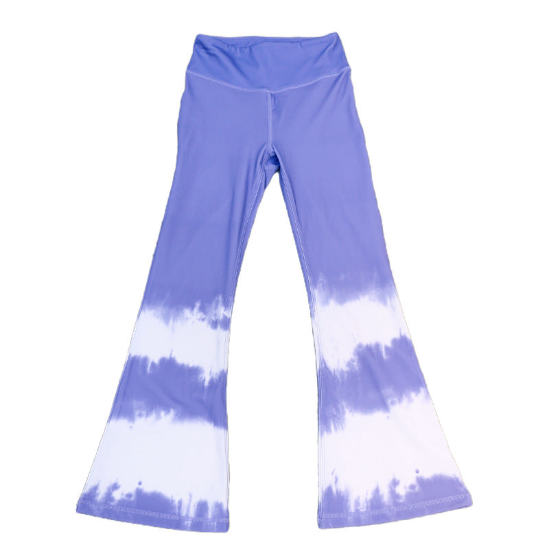 Ink printingkids fitness bell bottoms women's suitloose pants high waist belly control sports comfortablekids fitness wear