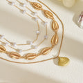 Wholesale seashell necklaces - cross-border, light luxury, high-end summer metal pendant women's fashion multi-layer vacation style choker necklace