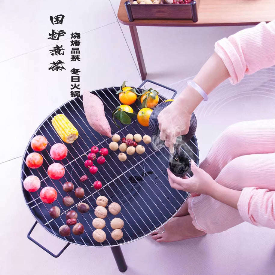 Firewood stove outdoor courtyard round fire pit portable 4-5 people for home charcoal heating stove export fire pit in stock