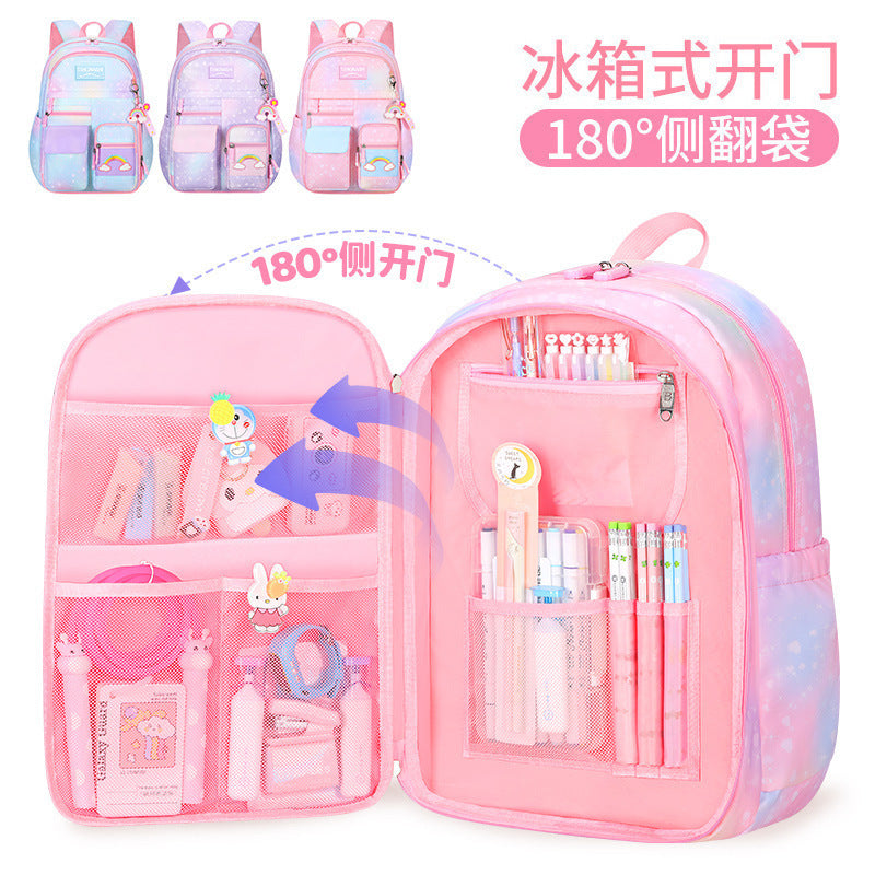 school bag kids school bag primary school student school ultra-light weight-reducing girl's three-piece backpack