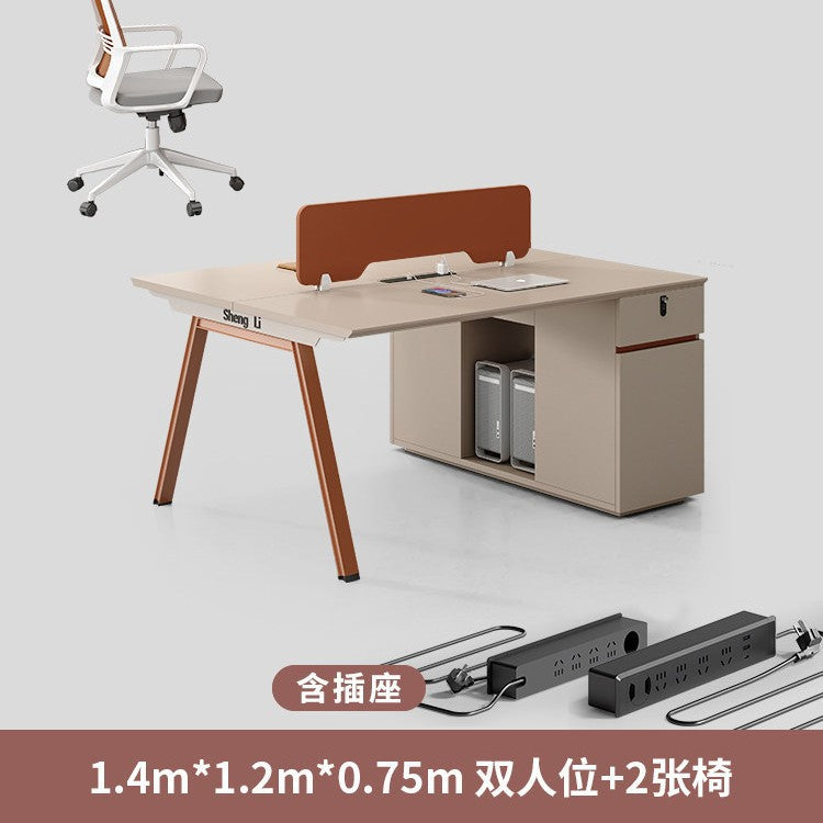 Saint li office desk and chair set - 4/6 seater minimalist modern office table with partition workstation computer desk