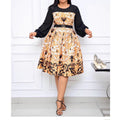 Fashion cross-border export new arrival evening dress  chiffon african plus sizeolwork clothing women's printed dress