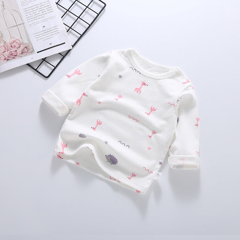 Baby bottom shirt pure cotton t-shirt spring & fall infant cartoon tops baby boy girl single piece baby long sleeves