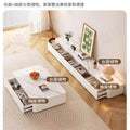Cream style for home living room small apartment floor-standing tempered glass coffee table tv cabinet combination living room tv cabinet suit