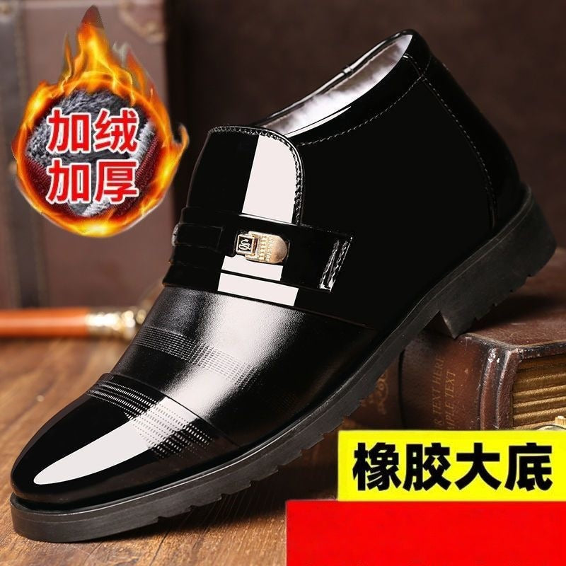 2025 new men's winter cotton shoes - fleece-lined, warm, high-top cotton shoes - business casual mid-aged and elderly snow boots/cotton boots