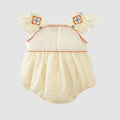 Newborn baby summer romper with flutter sleeves - stylish and trendy bodysuit for 100-day celebration and crawling