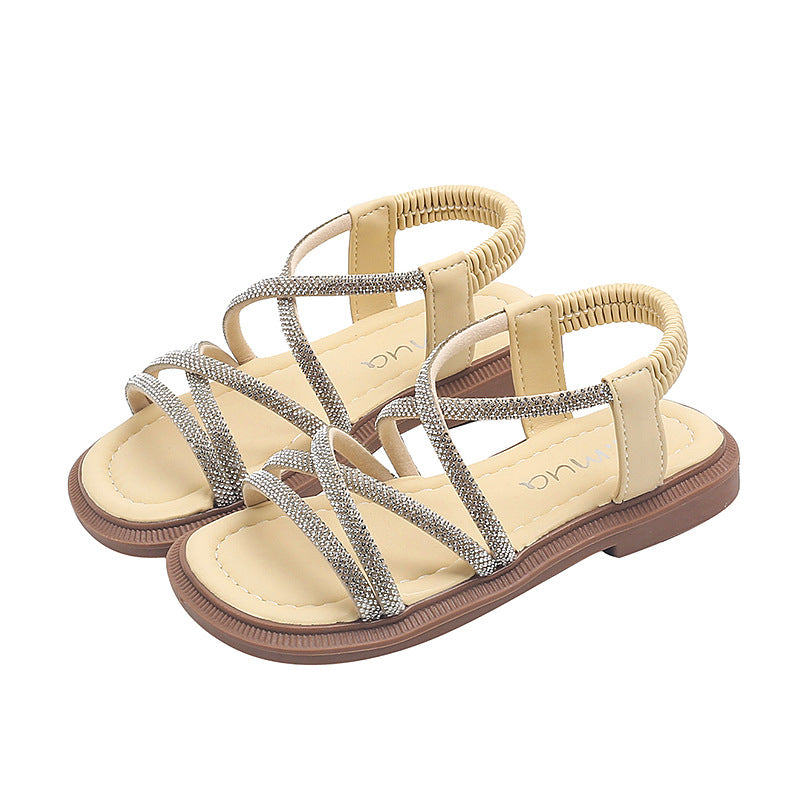 Girls' sandals: stylish rhinestone princess shoes for baby girls, new summer  collection, soft-soled beach sandals for kids