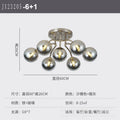 Nordic light luxury magic bean molecular silver electroplated semi-transparent round glass living room chandelier - modern minimalist