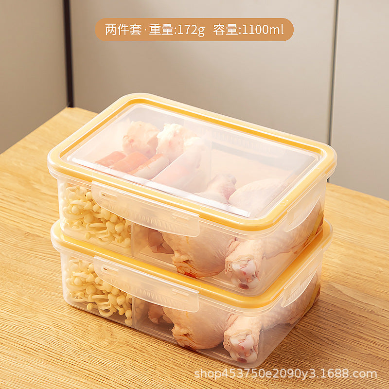 Kitchen Food Refrigerator Fresh-keeping Box Sealed Transparent Plastic Classification Multifunctional Frozen Meat Refrigerator Frozen Storage Box