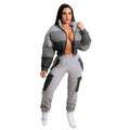 e-commerce source factory: european and american style women's fashion casual denim gradient patchwork cotton jacket