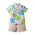 boys printingsuit cotton kidsloose thin cool summer floral shirt boys shirt spring and summer