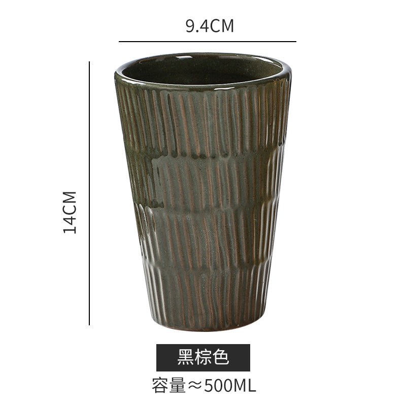 2022 new american-style creative stoneware ceramic mug - high-value, large capacity office coffee mug & breakfast cup