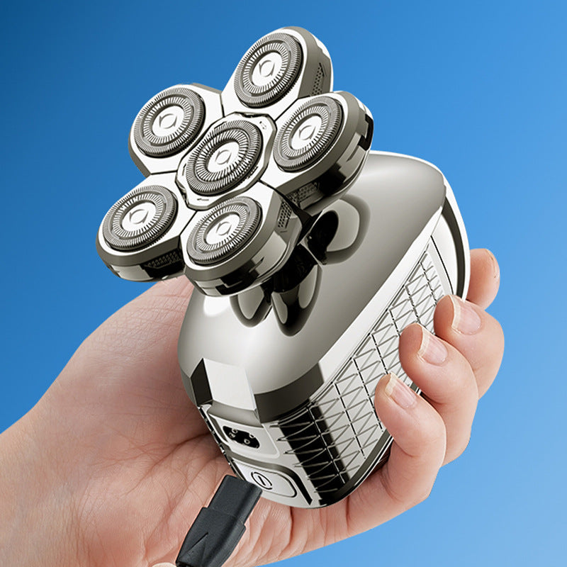 8w six-blade hair clipper & shaver for men - electric multifunctional razor, washable, wet & dry use