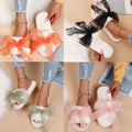 plus sizefall and winternew arrival cotton slippers for women harajuku style bows home indoor soft bottom cute furry slippers