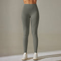 fashion seamless knitting tight high waist hip lifting peach pure color yoga pants sports running fitness bottom pants
