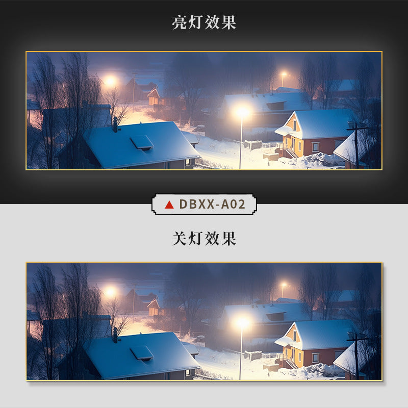 Farmyard Northeast Snow Scene Decorative Painting Rural Folk Scenery Wall Painting Iron Pot Stew Restaurant Light Box Hotel Hanging Painting