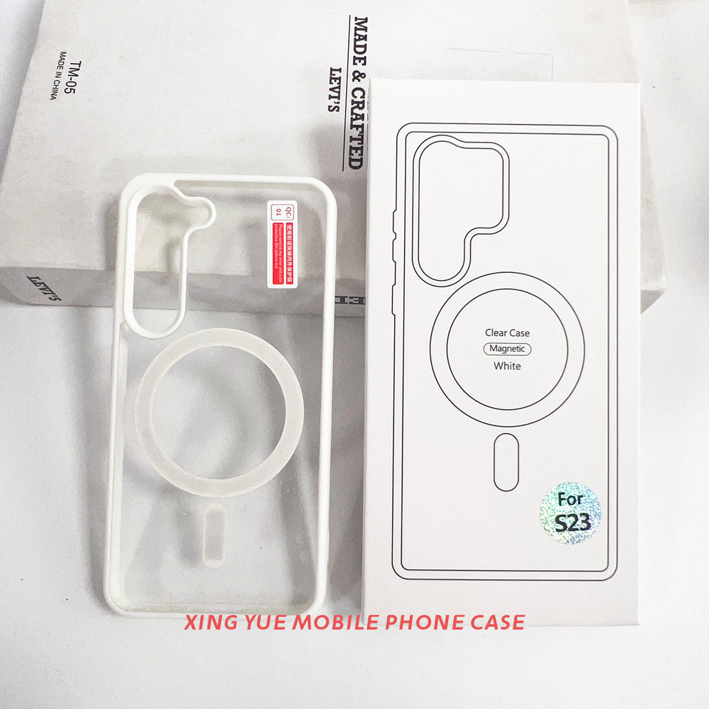 wholesale of samsung s25 ultra transparent magnetic phone case, s24 wireless charging color shield protective cover, a15