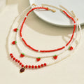 Pearl necklace set wholesale - new european and american cross-border jewelry - strawberry pendant, fresh & delicate polymer clay seed bead necklace for women