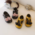 Custom girls' leather shoes - korean style, kids' patent leather princess shoes, fashionable studded bowknot flats, performance shoes