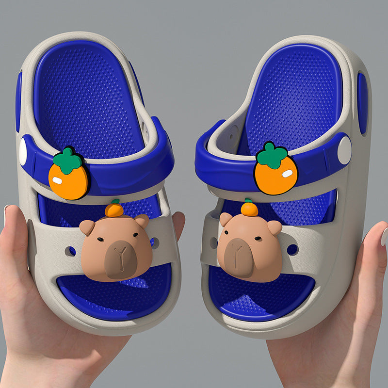 3d capybara kids' slippers - new 2025 summer collection for girls, indoor home cartoon non-slip sandals for boys