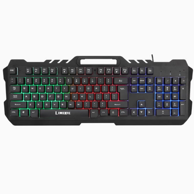 Limei t21 wired illuminated metal keyboard and mouse combo - mechanical feel, floating design, gaming keyboard and mouse set - cross-border e-commerce