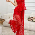 New arrivalexportfashionsexyintimates sexy mesh see-through suspender heart pajamas home clothes suit