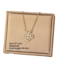 【titanium steel】trendy bestseller copper inlaid zircon full diamond four-leaf clover necklace for women, lightweight luxury, non-fading, high-end clavicle chain
