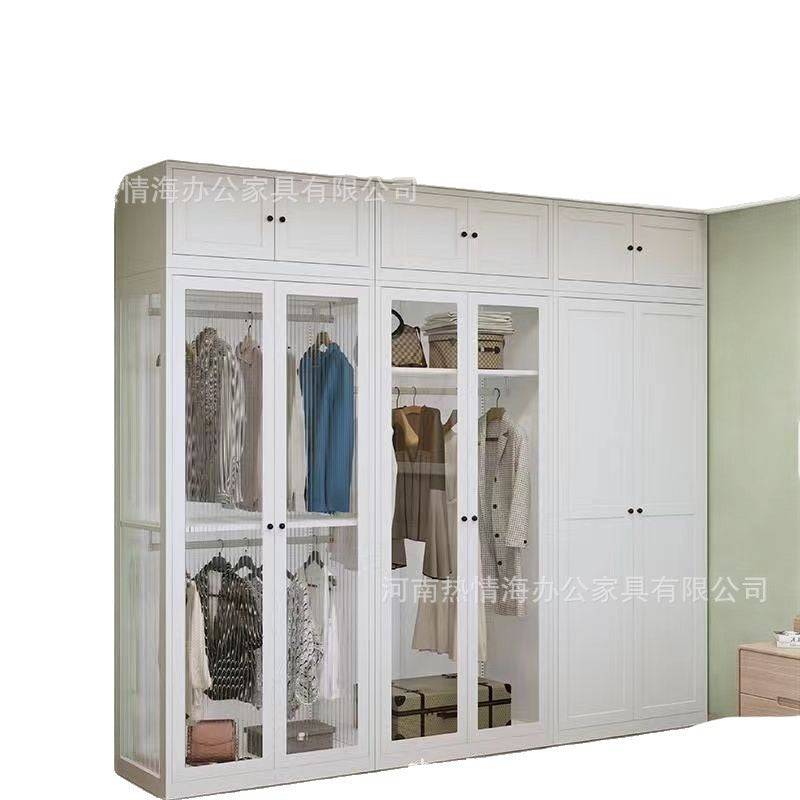 Steel wardrobe formaldehyde-free household bedroom small apartment large wardrobe metal iron storage cabinet