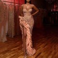cross-border  summer new arrivals: european and american style women's tassel hem sexy gold-drizzled bandeau dress/gown for year-end parties