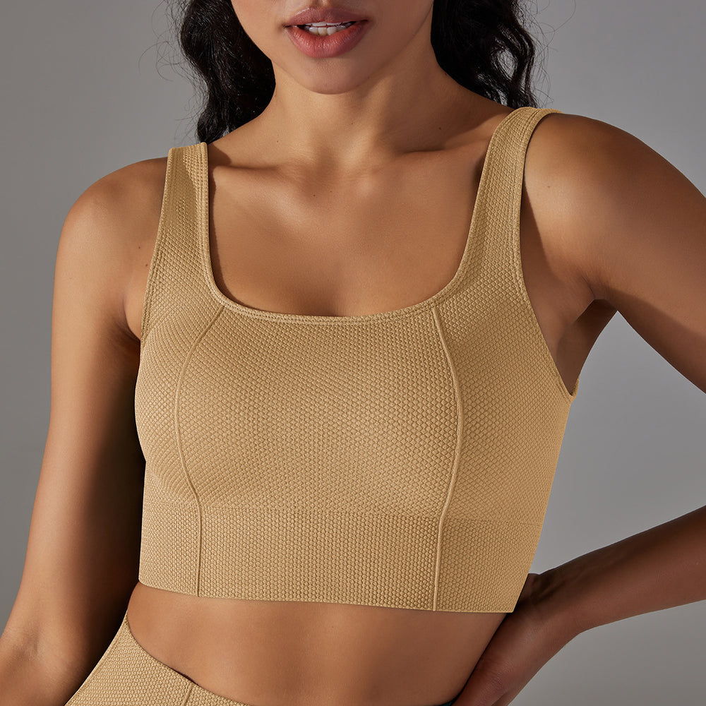 Multi-organ jacquard seamless yoga wear sexy back sports bra topsbubble wrap push-up running fitness vest