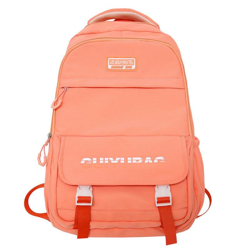 School season new nylon lightweight junior high school student schoolbag large capacity simple leisure bag trendy backpack