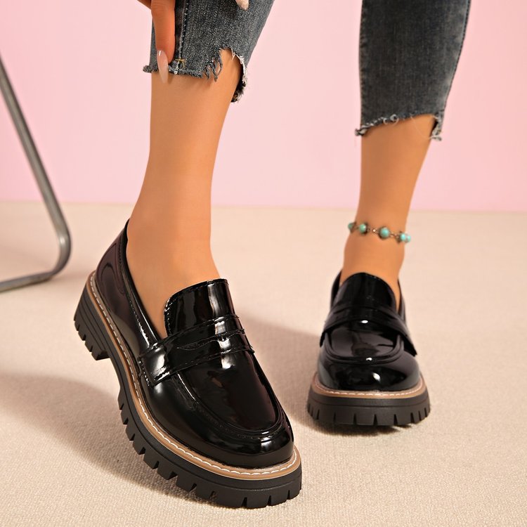 autumn new arrival: thick-soled loafers for cross-border e-commerce. plus sizes available. 0.5cm difference tolerable. wholesale options available. dropshipping to  and