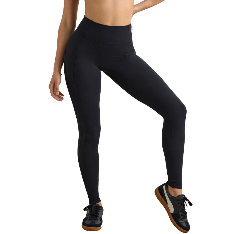 quick-drying tight yoga pants brushed tummy control high waist hip lifting fitness pants outwear running yoga pants