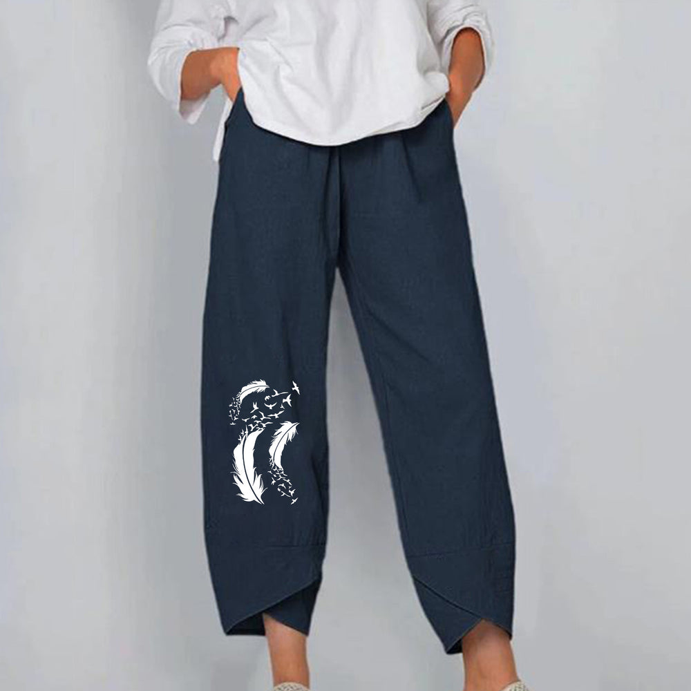 factory direct spring/summer new arrivals: women's elastic waist cotton linen loose casual pants/homewear pants for export