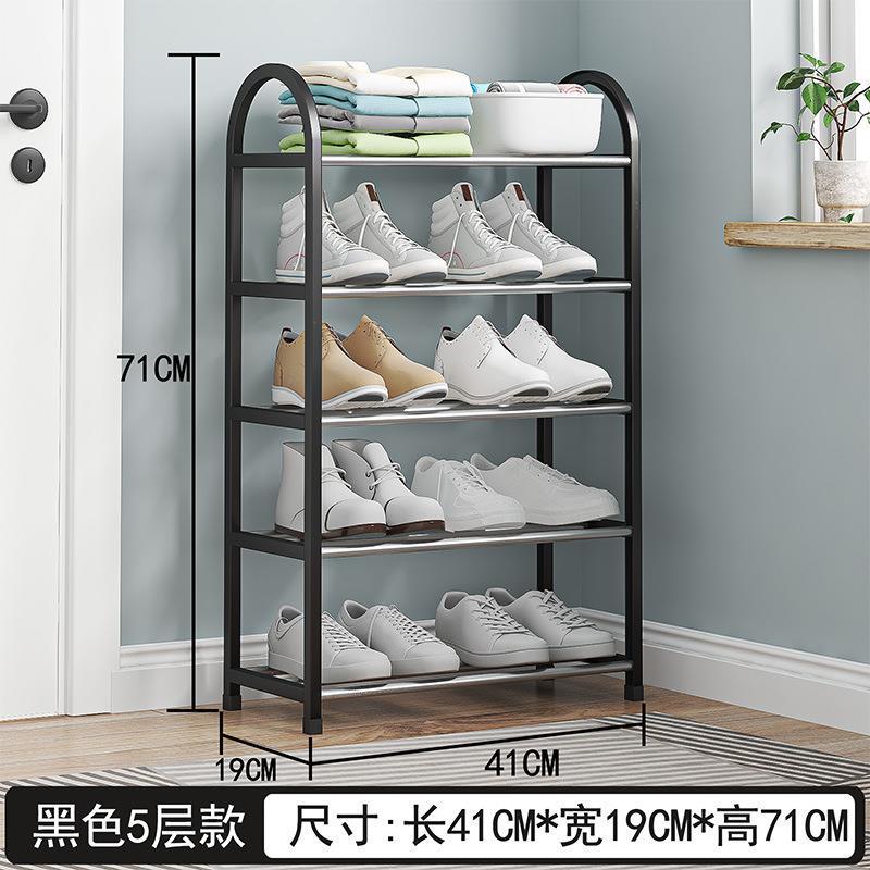 Stainless steel shoe rack reinforced thickened simple shoe rack dormitory shoe rack multi-layer for home bathroom door storage shoe rack
