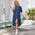 Fashion cross-border foreign trade women's clothing  independent station new washed casual denim dress short-sleeved long skirt trendy