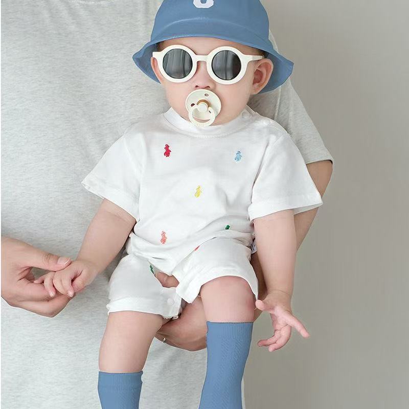 Baby boy short-sleeved jumpsuit summer thin infant clothing summer clothing infant rompers summer outing clothing